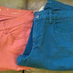 Two Pairs Sonoma Straight Leg Colored Jeans 8P